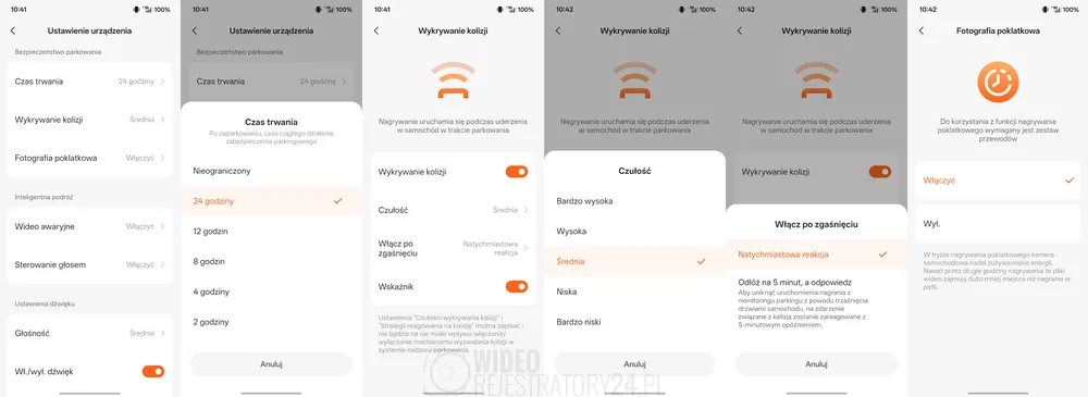 ustawienia trybu parkingowego w kamerze 70mai m310 plus 4k